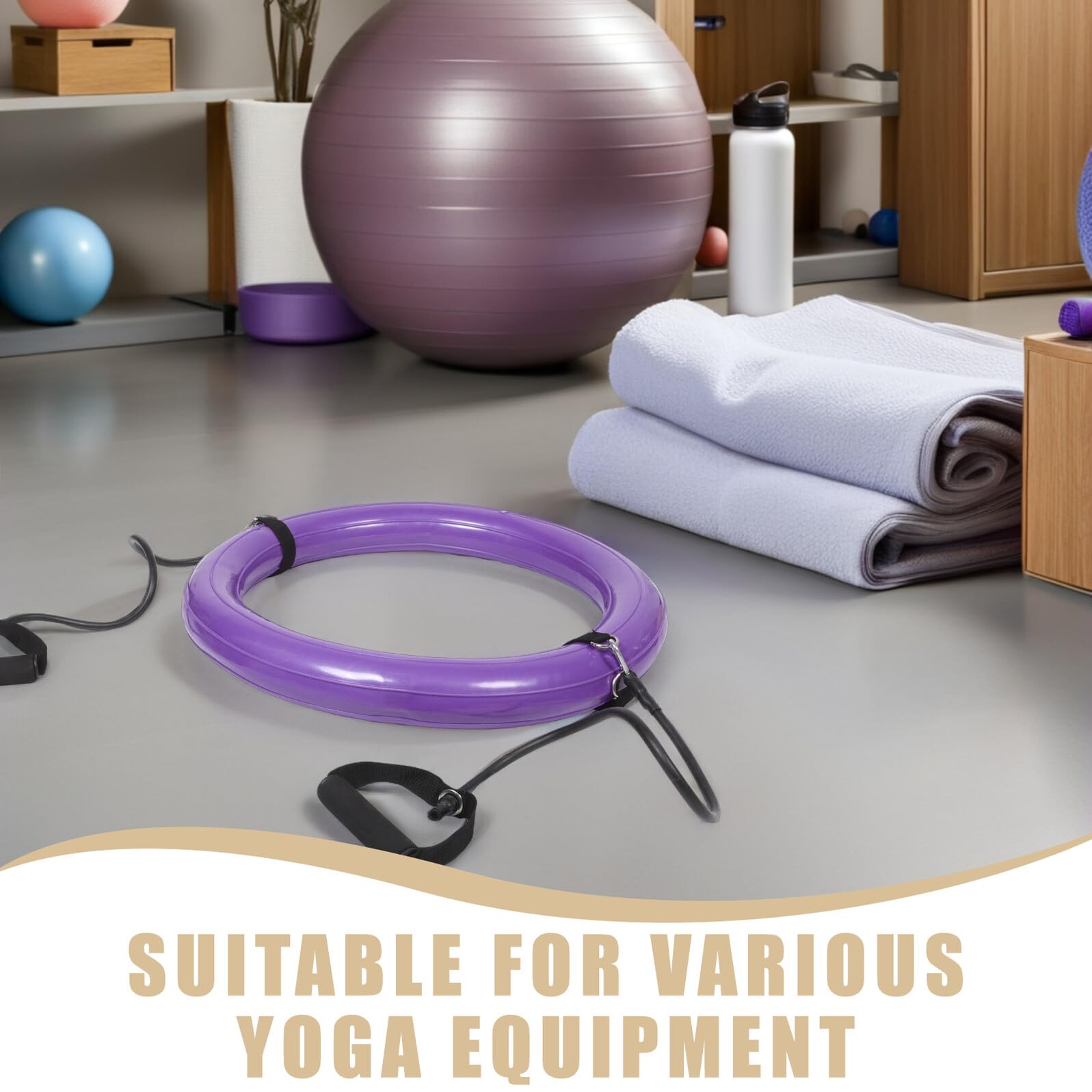 Hemobllo Base per Palla da Yoga 60cm in PVC, Supporto Fisso Ring | 1 Pezzo Porpora, Impugnatura Integrata, Struttura Spessa per Casa e Attività All'aperto