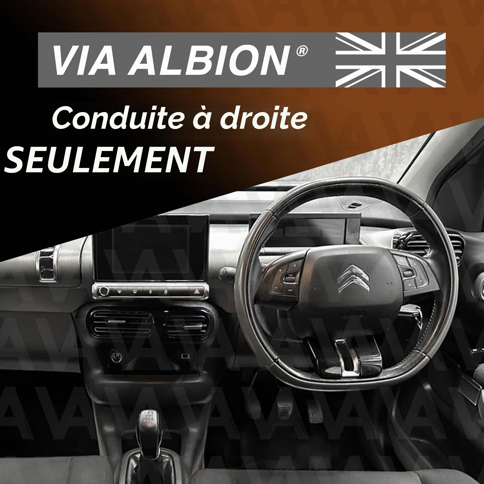 VA Jeu de balais d'essuie-glace pour Citroen C4 Cactus (2014-2020) - UK RHD - Pare-brise avant (24, 19 pouces) et vitre arrière (9 pouces) de remplacement, toutes saisons
