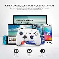 Vista 8 de Controlador de interruptor, controladores inalámbricos Pro para SwitchSwitch LiteSwitch OLED, ECHTPower Switch Remote Gamepad con Joystick