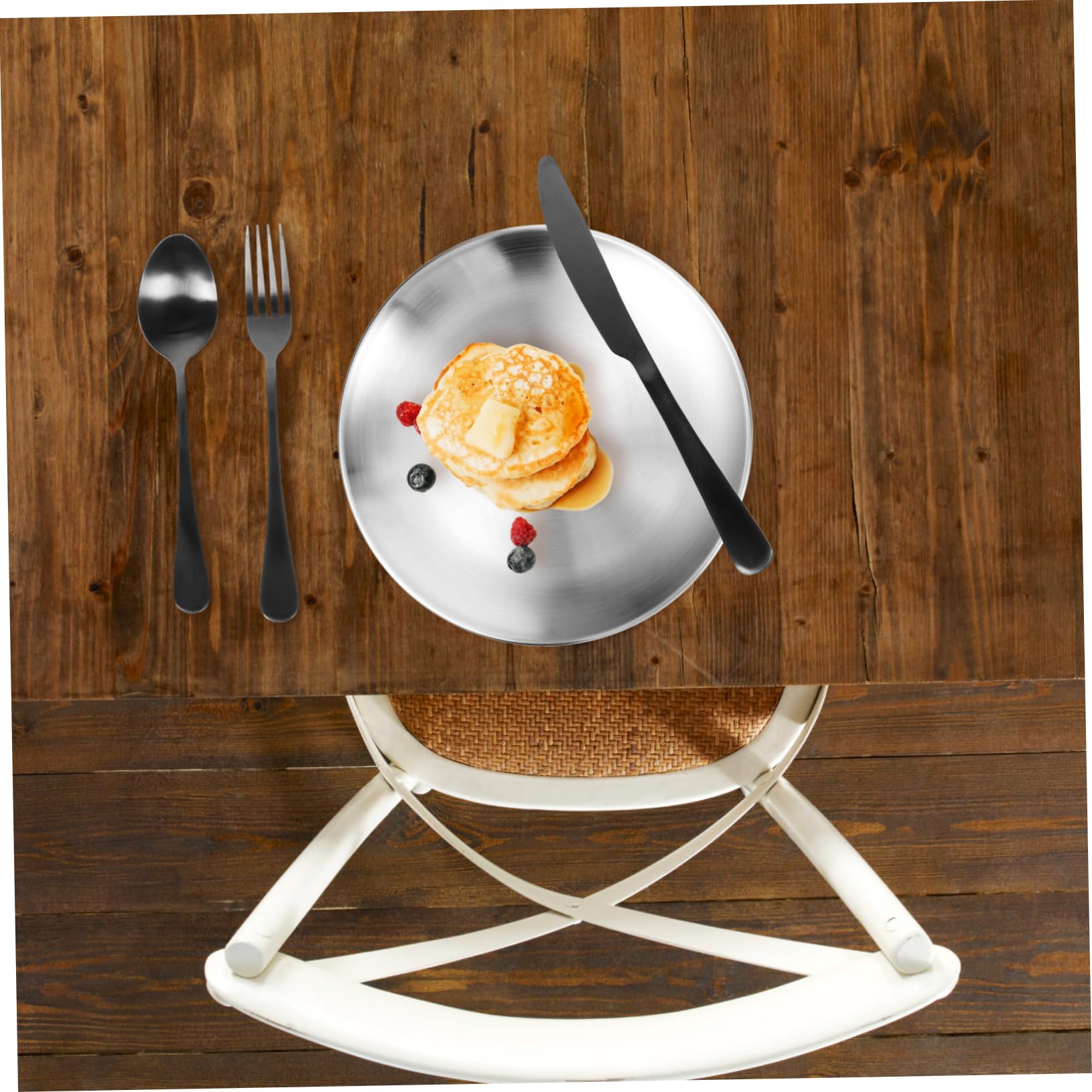 Mikinona 1Set Portable Stainless Steel Utensil Reusable Cutlery with Knife Spoon Fork for Office Camping Travel Outdoor Activities Easy to Clean Store