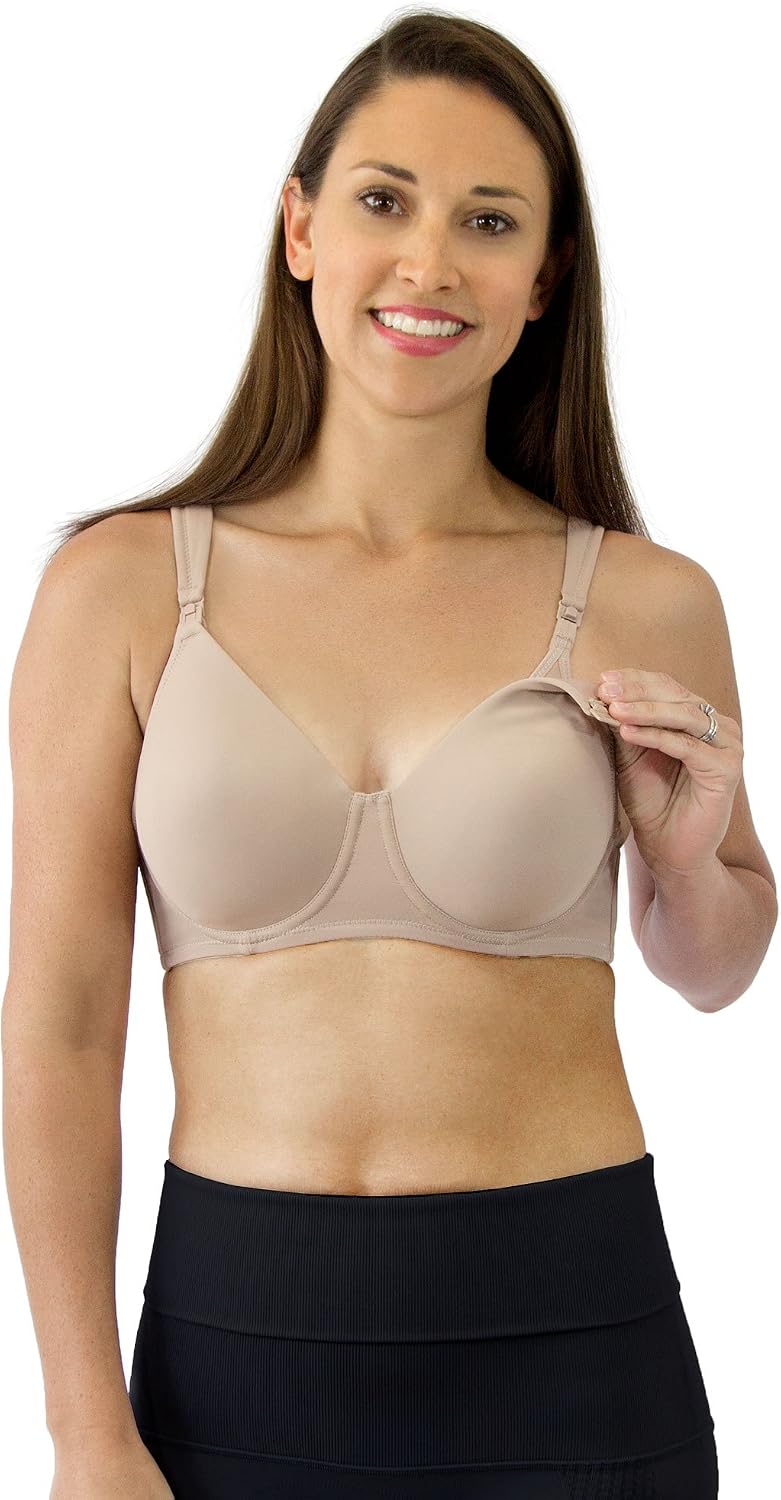 LEADING LADY, The Carole Underwire, Nursing Bra, One Hand Nursing Clasps, Fold-Down Cups, T-Shirt Bra, Bra for Women, Cooling