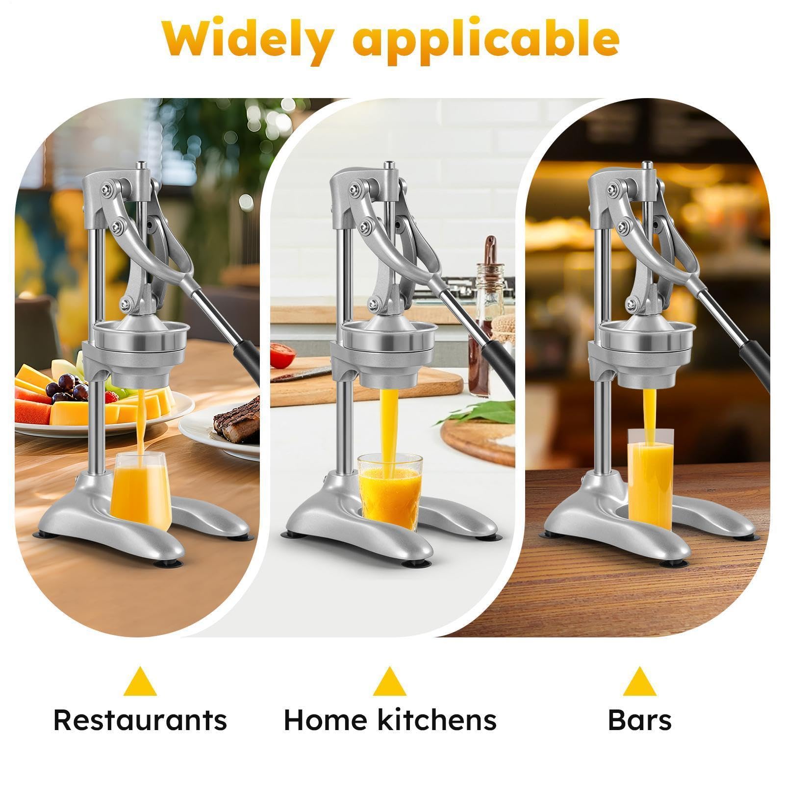Manuelle Zitruspresse, Edelstahl-Handpresse, Orangen-Zitronenpresse, robuste kommerzielle Fruchtpresse für Orange, , Limette und Granatapfel, nicht elektrische manuelle Obstpresse für den