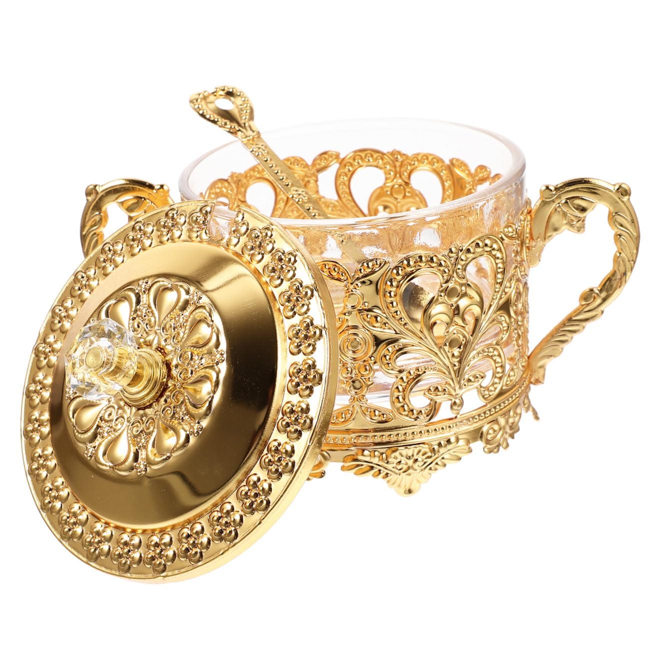 Contenitore Decorativo e Spezie per Ferro Vetro Coperchio in Vintage Delicato Condimenti per Sala da Pranzo e Tavolo