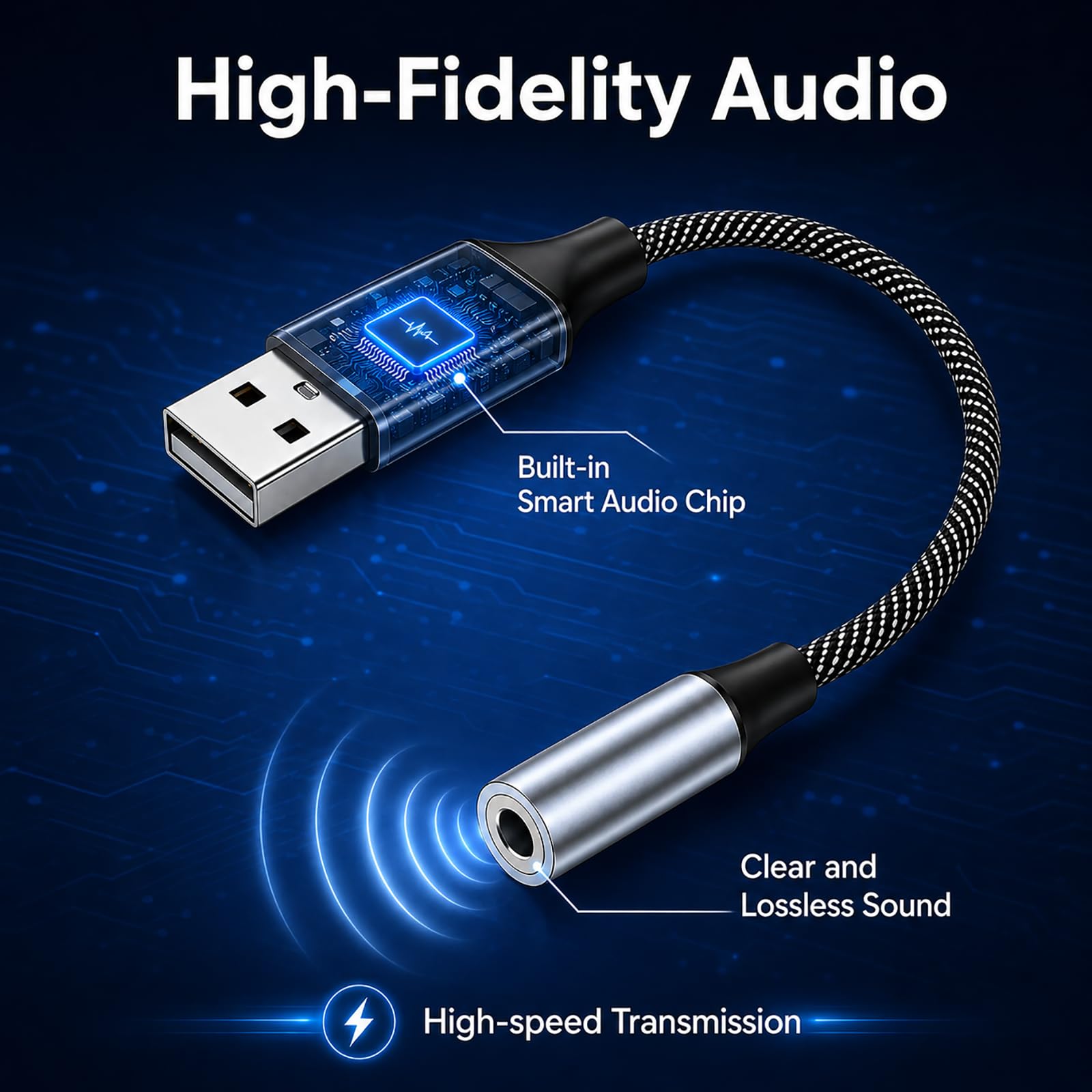 USB auf 3,5 mm Klinke Adapter, Externe USB Soundkarte Mikrofon Audioausgang USB A auf AUX TRRS Konverter Kopfhörer Headset Lautsprecher kompatibel PC Laptop Desktop PS4 PS5 Linux Mac OS Chromebook