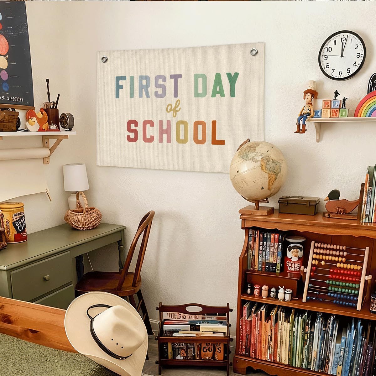 Classroom Wall Decor First Day Of School Hanging Linen Banner