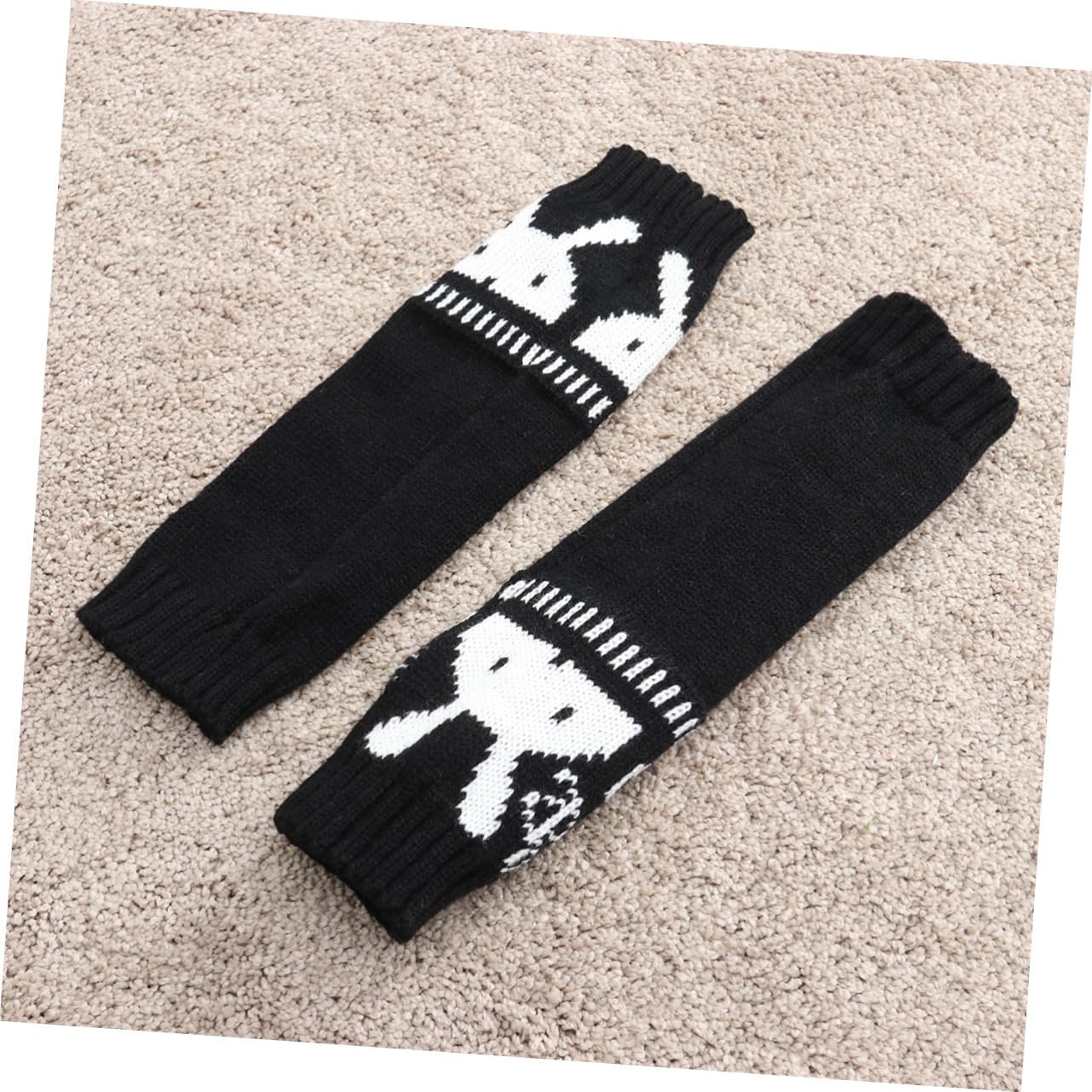 CALLARON Cozy Winter Arm Sleeve Rabbit Design Fingerless Glove Long Arm Warmer for Cold Weather Unisex for Men Women
