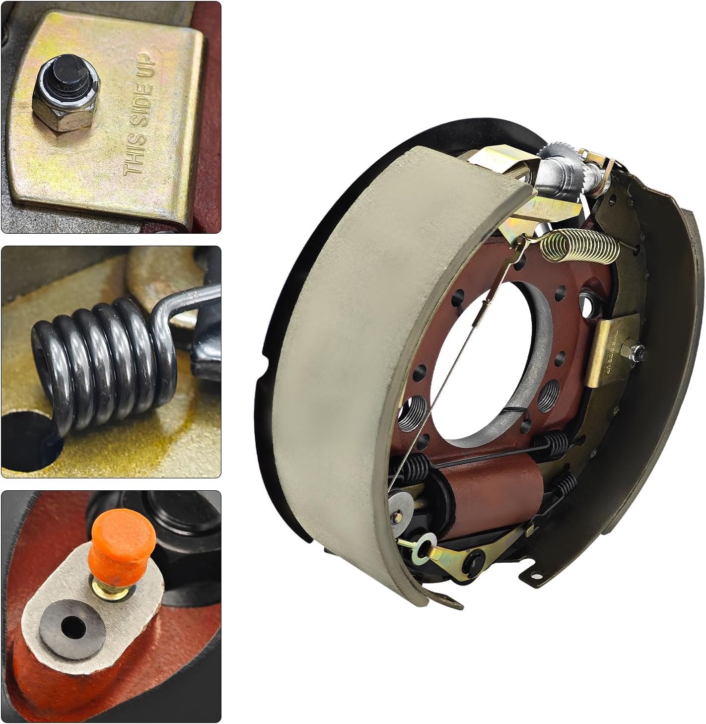 Hydraulic Trailer Brake Assembly 12-1/4" X 3-3/8" (12.25" X 3.375") Compatible with Dexter Trailer Axle (9K/10K) 9,000/10,000 Lbs, 2 RH+ 2 LH, 7-Bolt Replace#K23-410-00, K23-411-00