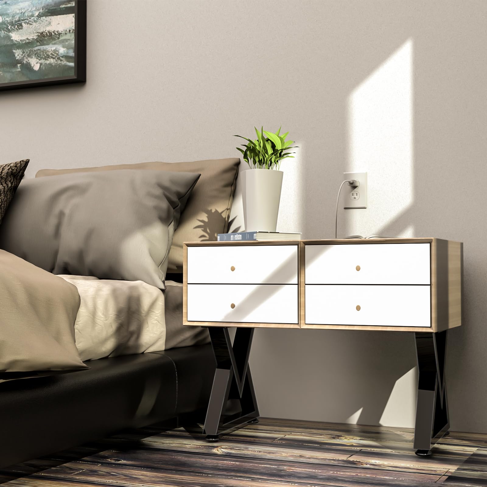 2 Pezzi Piedini per Mobili, Gambe per Tavolo, 41.5×30cm, V-Tipo