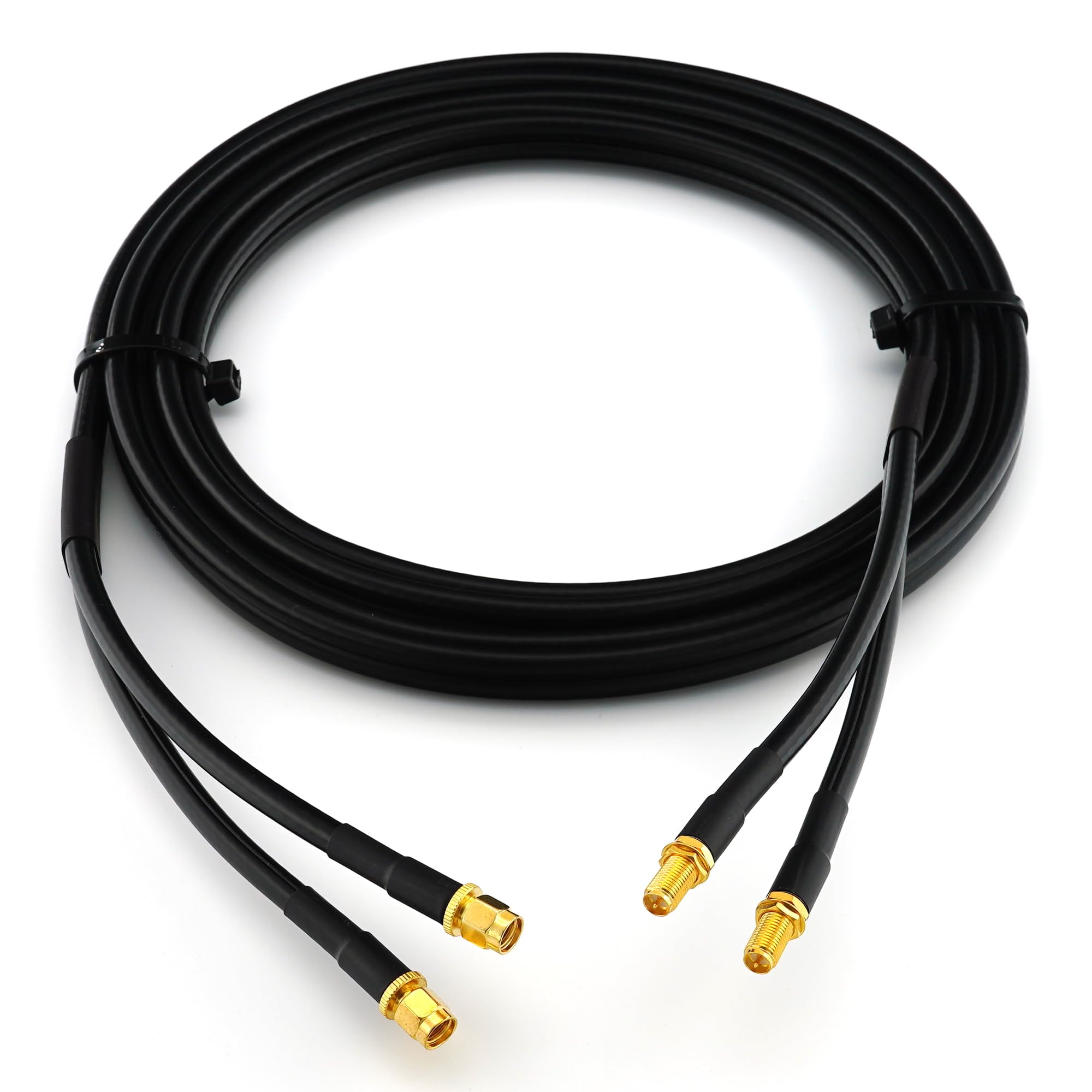 5m RP-SMA Maschio a Femmina Cavo Coassiale Doppio — RPSMA Cavo antenna esterno di prolunga 5 metri a bassa perdita Twin HF-240 (equivalente a LMR 240) — adattatore per Router Wireless Antenna WiFi