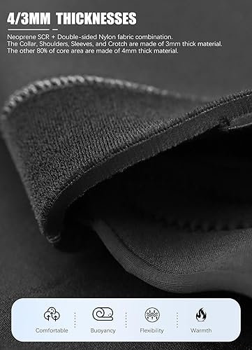 Miniatura 4 de Hevto Traje de neopreno para hombre, 5430.079 in, traje húmedo completo en agua fría para buceo, surf, natación para deportes acuáticos