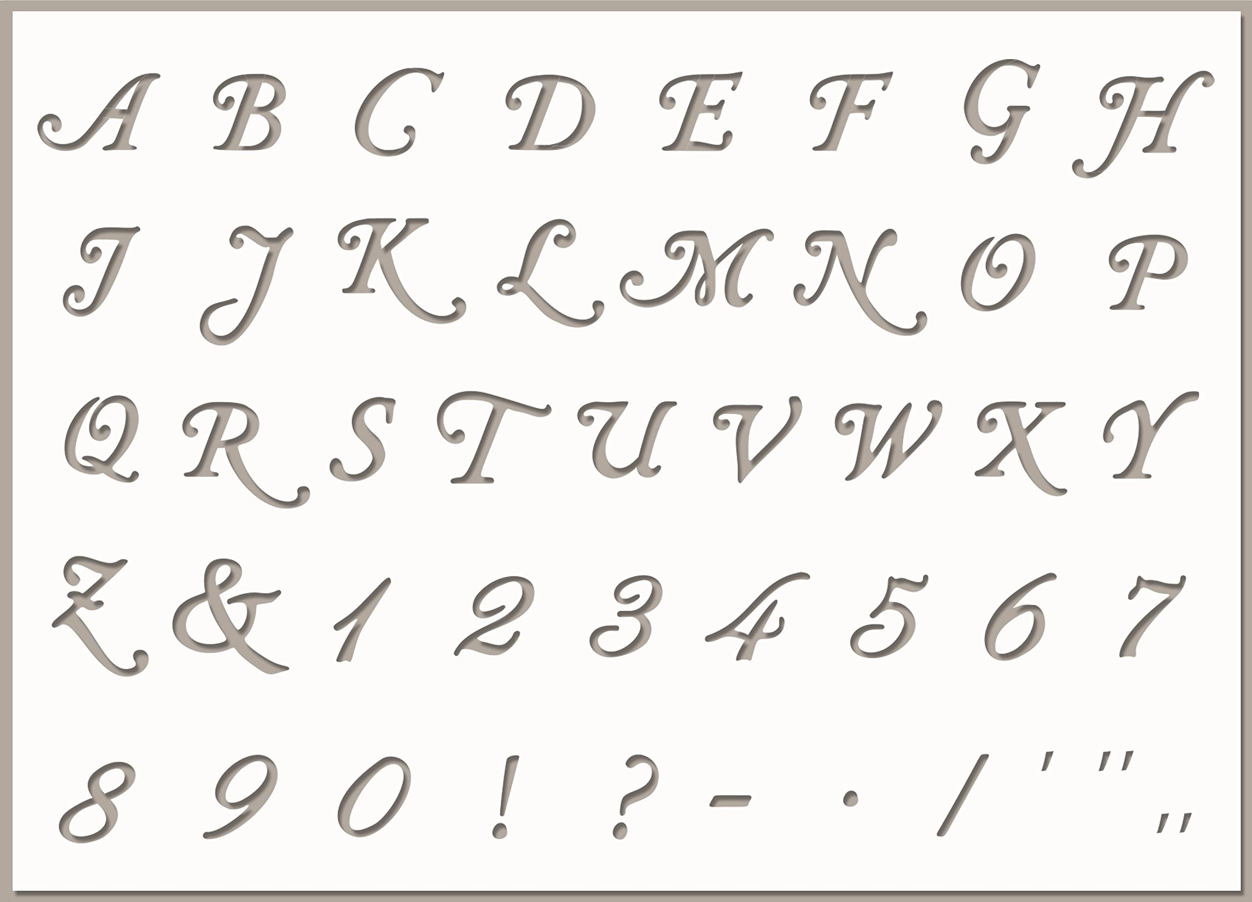ED Laser Studio Elegant Uppercase Alphabet Capital Letters and Numbers Stencils for Painting Crafts Bullet Journal - Reusable Template AL7