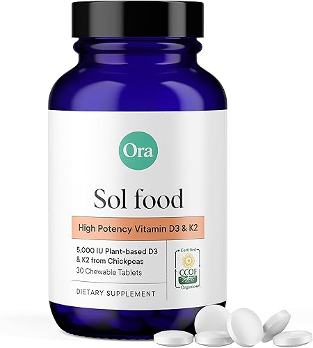 Ora Organic Vitamina D3 2000UI Vitamina D vegana de liquen para la salud ósea, apoyo inmunológico y estado de ánimo, absorción máxima Suministro