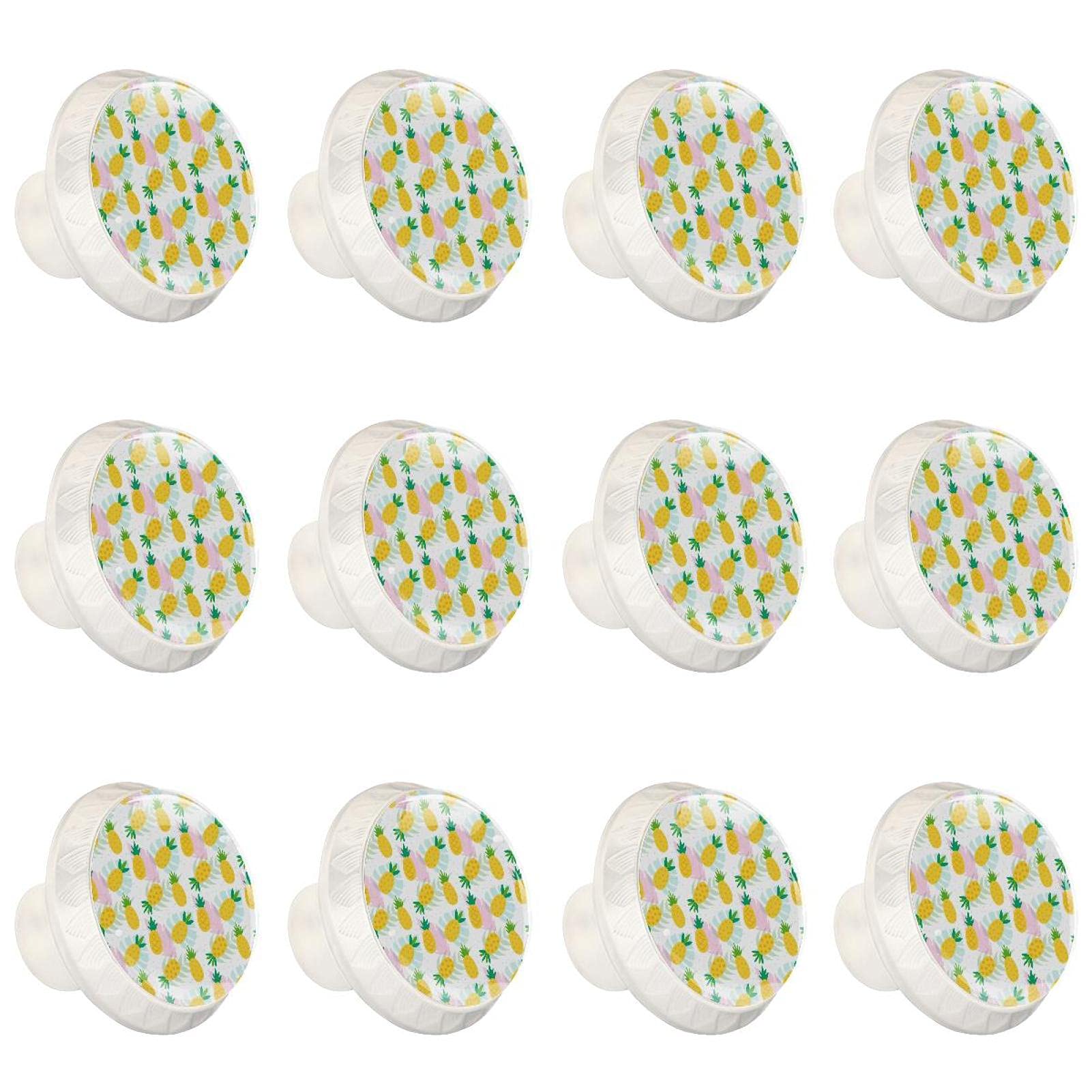 Boutons d'armoires de cuisine ronds motif fruits d'été pour relooker vos meubles - Lot de 12