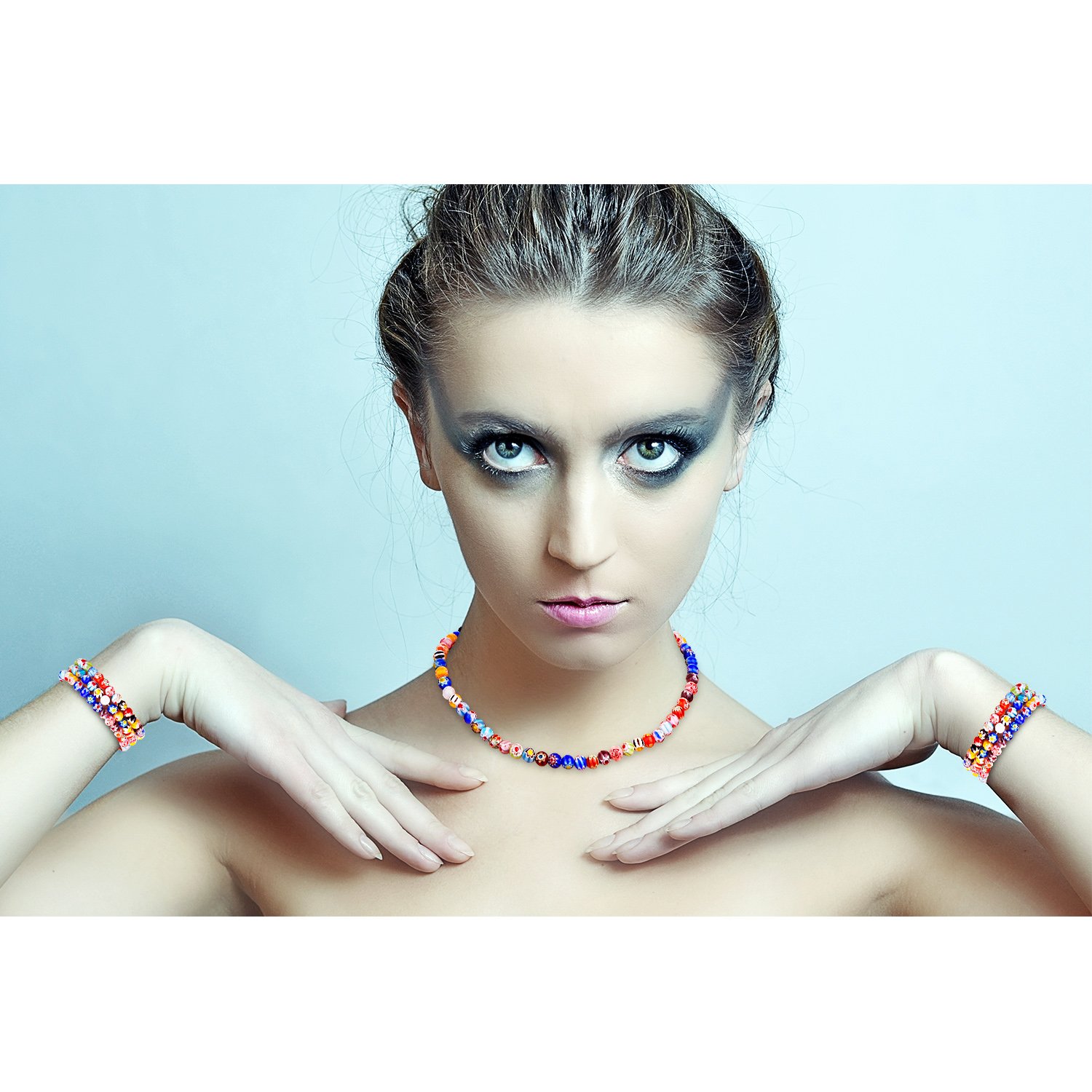 100 Perline Millefiori In Vetro Da 6 Mm, Tonde, Sfuse Per Creazione Gioielli