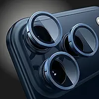 Película Câmera Protetor de Lente para iPhone 17 Pro / 17 Pro Max Vidro Temperado 9H Aro Simples Proteção Resistente a Arranhões e impactos premium (Azul Intenso)