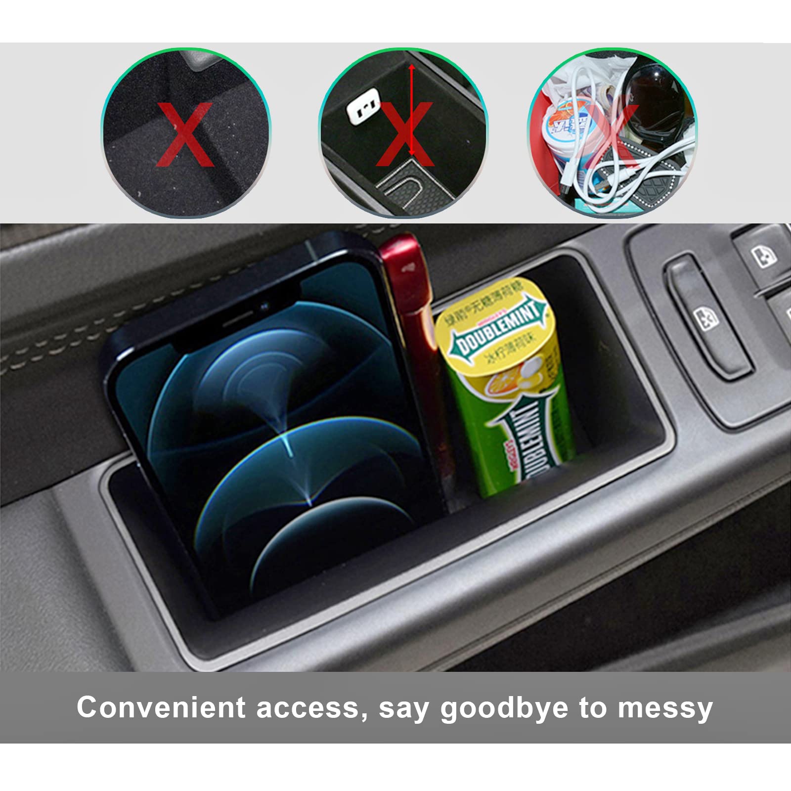 GAFAT Compatibile con VW Golf 8 8.5 MK8 GTI GTE GTD R Variant Alltrack 2020-2025 2026 Vano Portaoggetti Console Centrale, Contenitore Organizer per Maniglia della Porta, Golf 8 Accessori (4 Pezzi)
