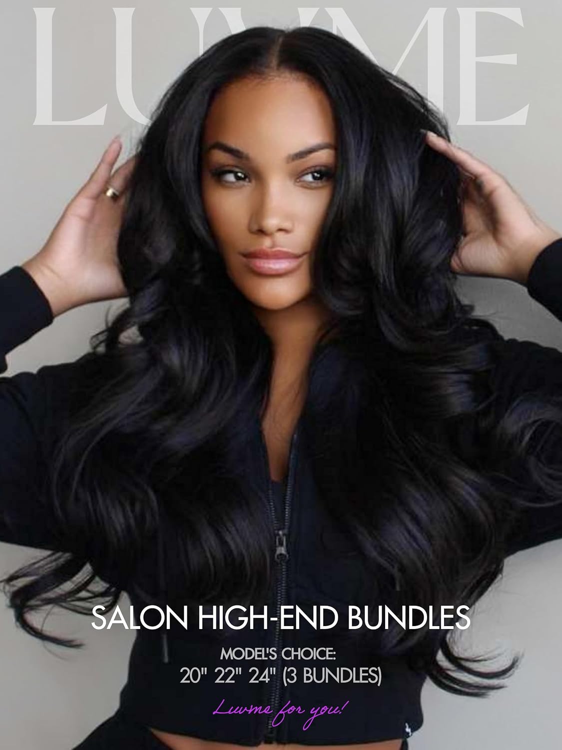 LUVME Body Wave Bundles 20 22 24 Inch Human Hair Bundles 3 Bundles Human Hair 12A Grade 100% Unprocessed Brazilian Hair Bundles Human Hair Extensions for Women