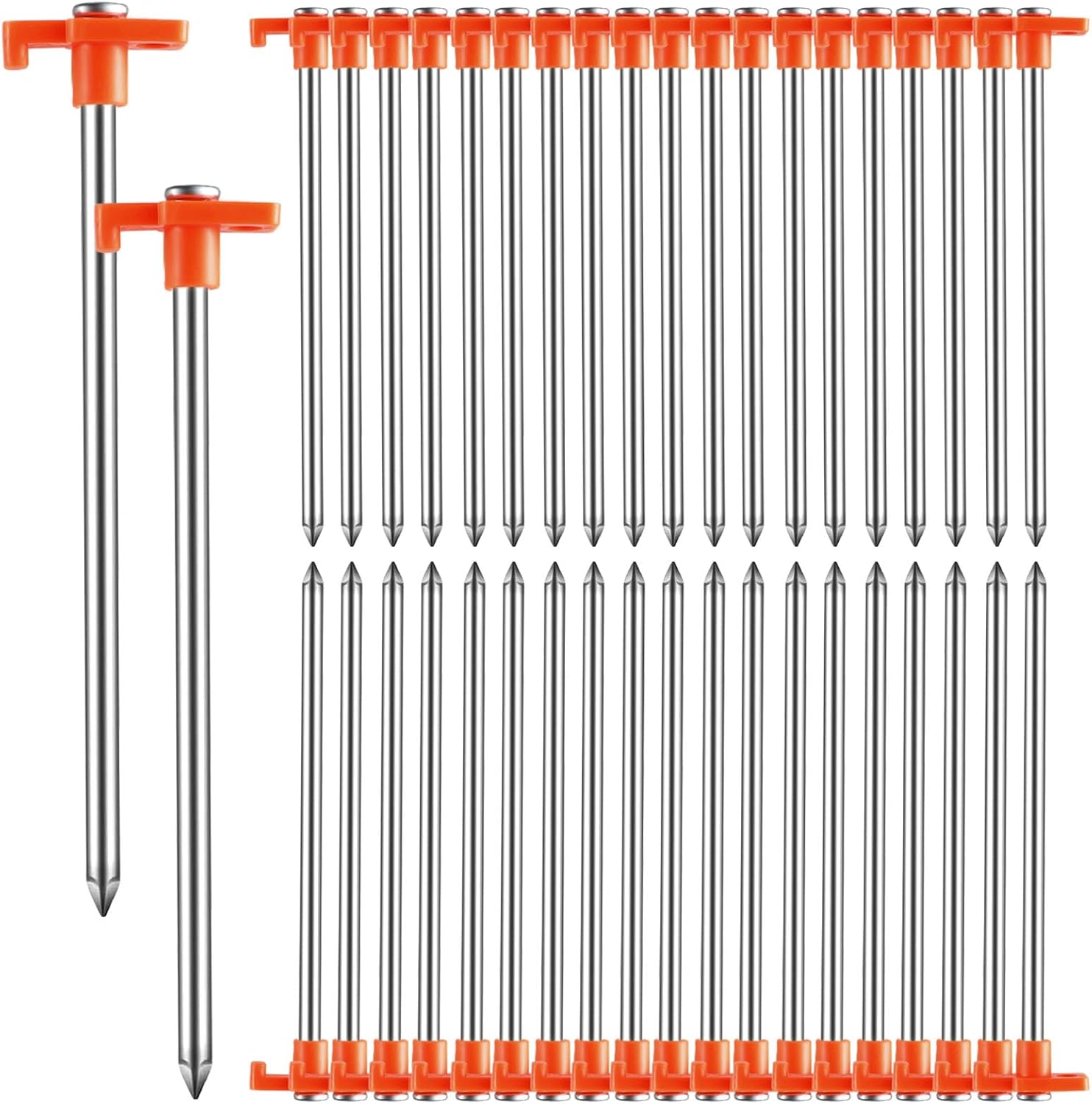 40 Pcs Tent Stakes,9.8 Inch Ground Stakes,Heavy Duty Metal Stake,Non-Rust Camping Metal Tent Spikes for Outdoor Trips,Garden,Grassland,Hiking