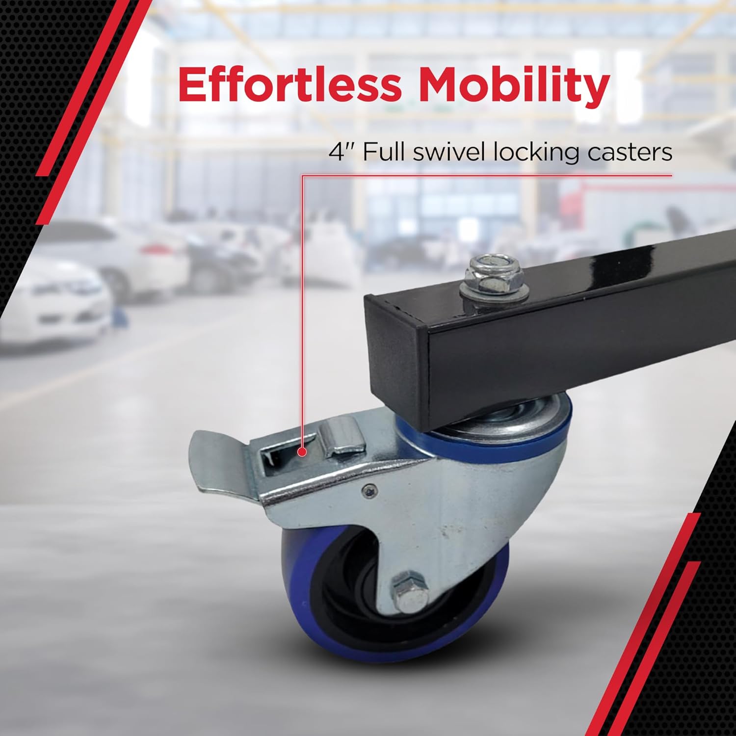 Champ Pro Bumper Stand - Heavy-Duty Paint Stands for Auto Body Repairs with Adjustable Height 40-62", 360° Pivot, 4” Mobile Locking Casters, Multiple Clamps, and Versatile Mounting Arms