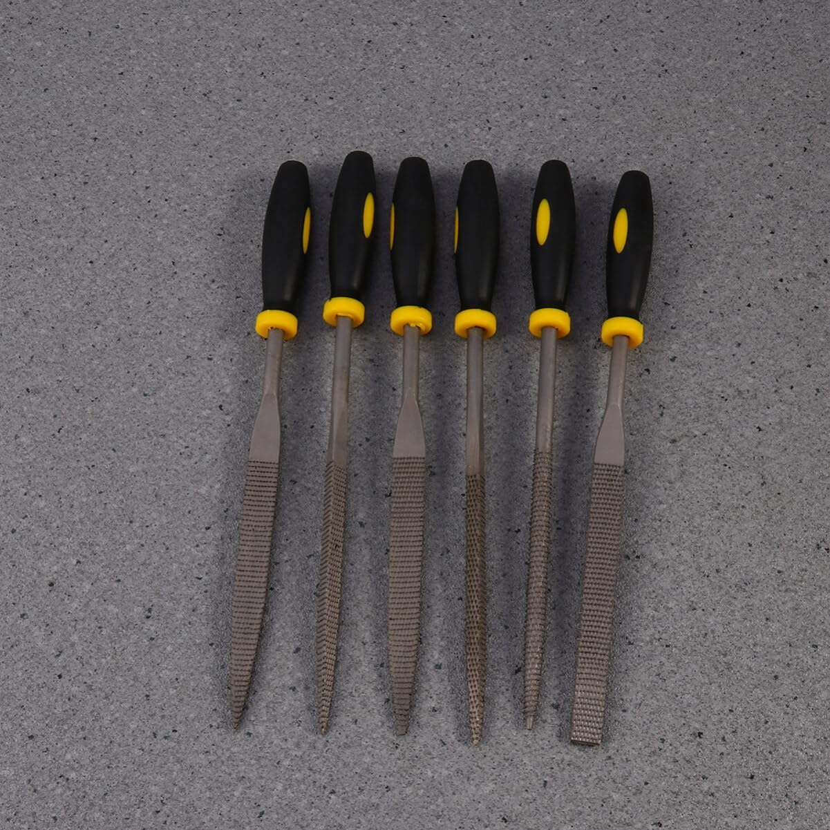 ULTECHNOVO 6pcs Mini Wood Rasp File Set Comfortable Hand Grip Woodworking Tools for Shaping Trimming and Finishing Wood Metals and Plastics