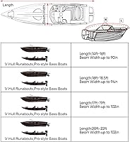 Vista 6 de NEVERLAND Funda para Barco Remolcable Impermeable de Servicio Pesado Grado Marino Lona de Poliéster se Adapta a Forma en V/Casco en V y Tri-Casco