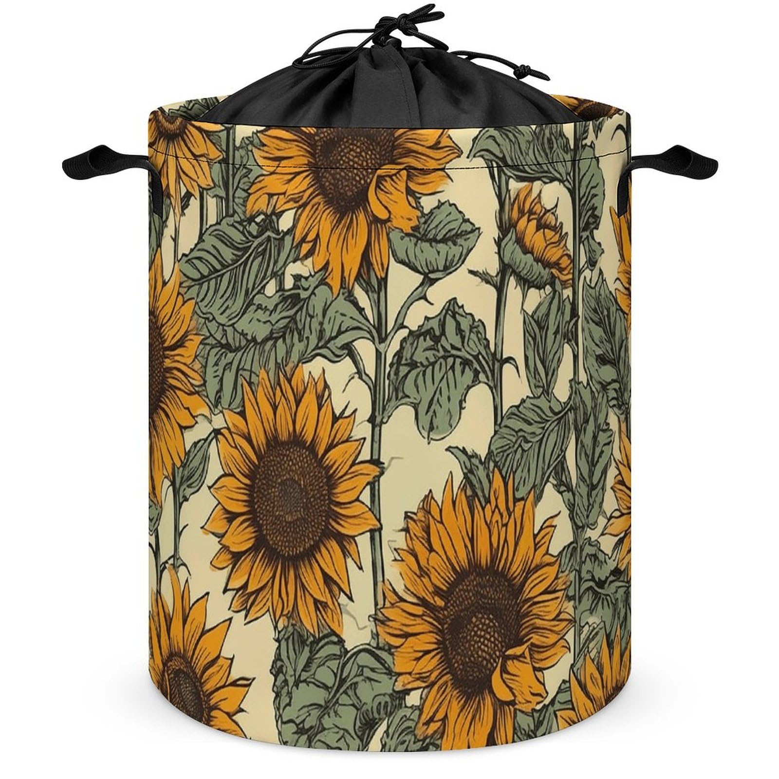 Panier à linge tournesols pliable grand format pour ranger les vêtements et jouets de la maison