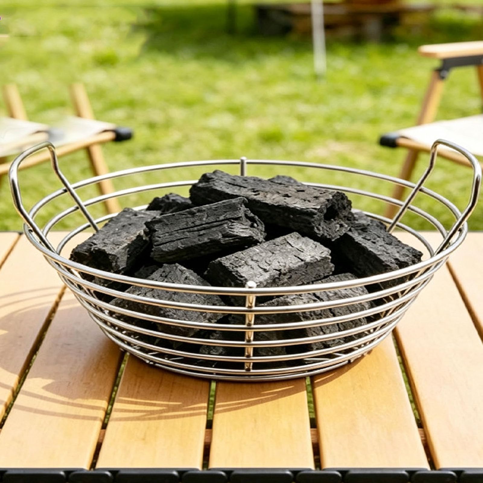 Cestino per Carbone in Acciaio Inossidabile 304, 55,45 Once | Cestino per Cenere Resistente, Distribuzione Uniforme del Calore, Facile pulizia. Cestino per Cenere in Grumi, Adatto per