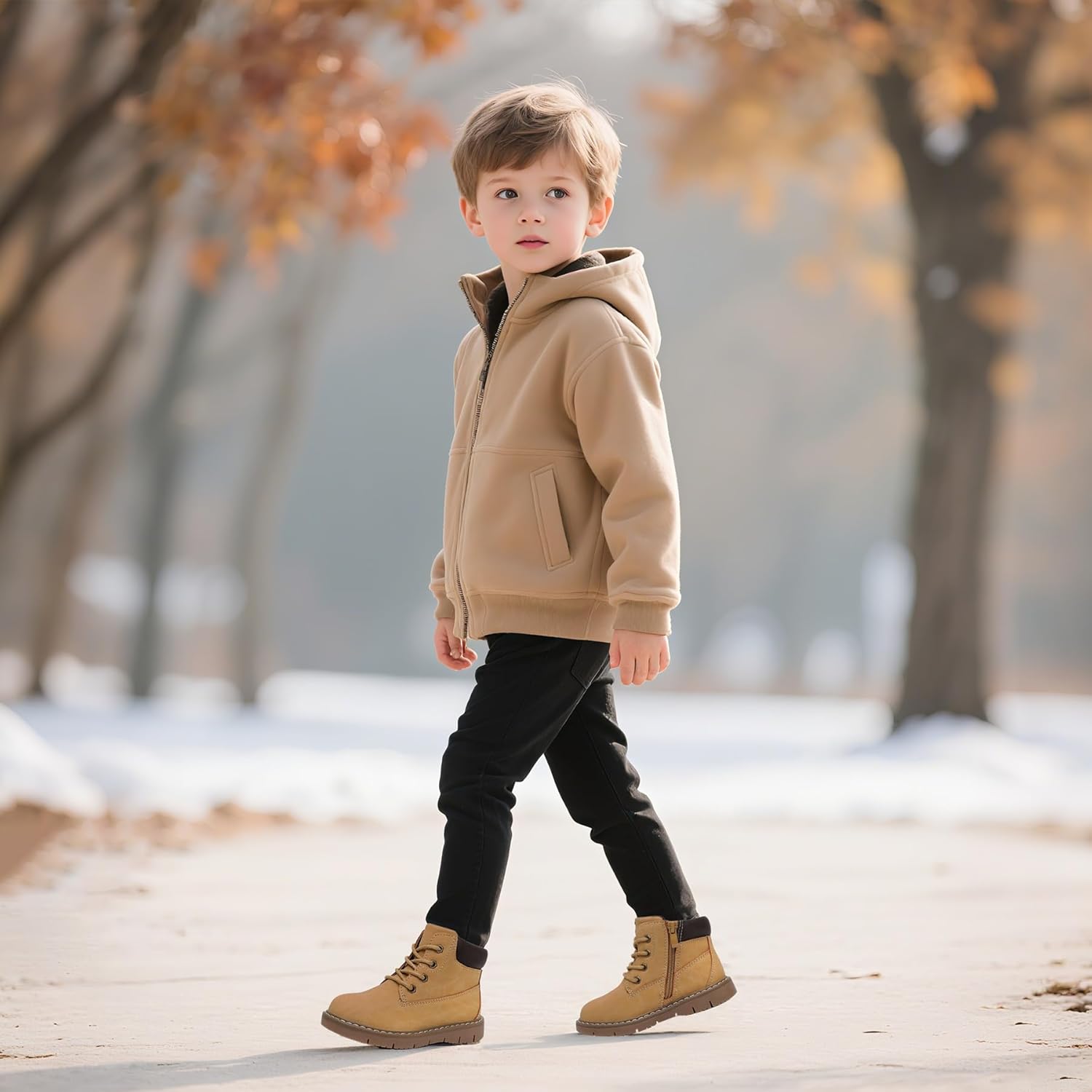 Apakowa Toddler Little Boys Water Resistant Ankle Work Boots (Toddler/Little Kid)