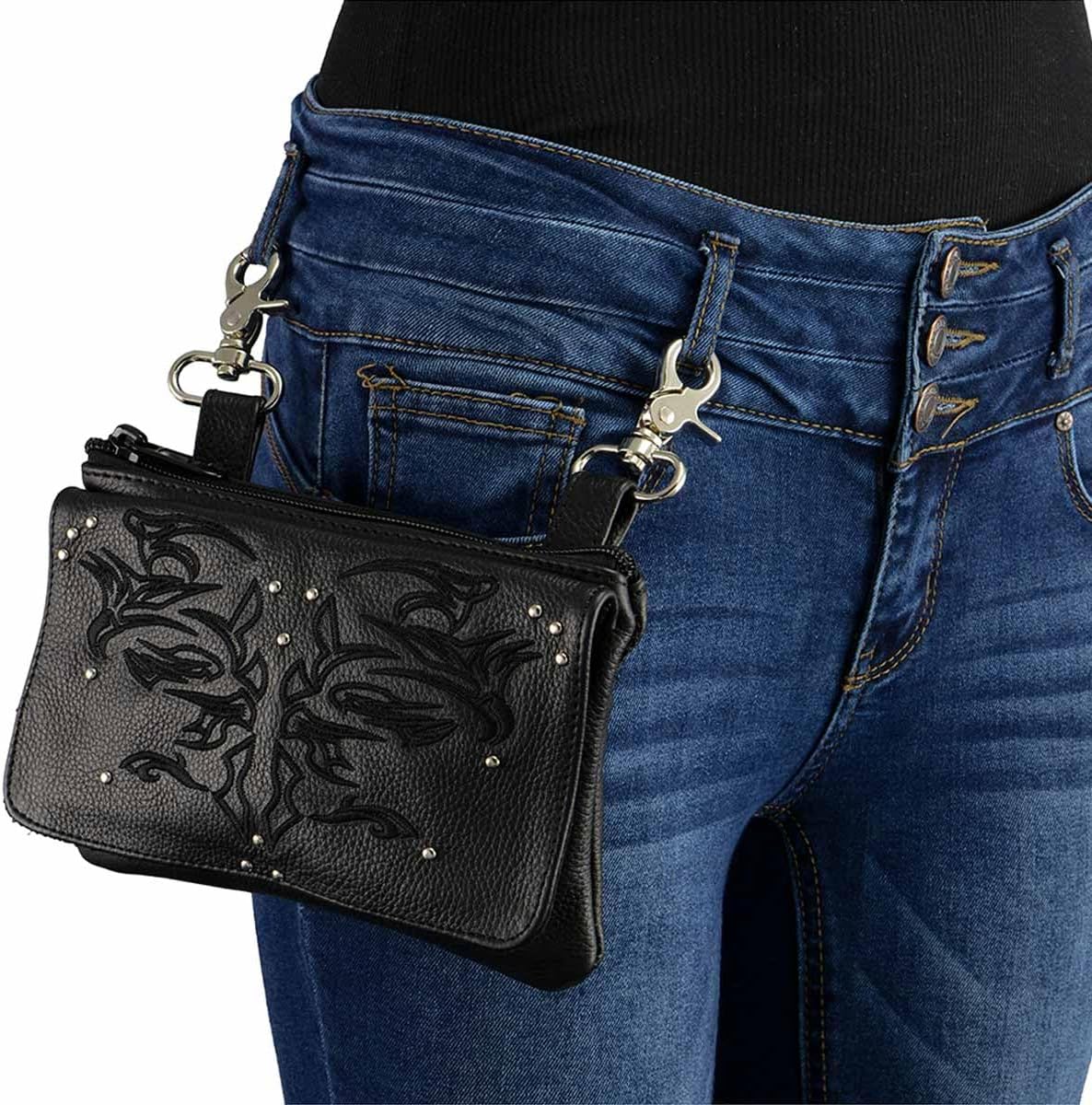 Multi Pocket Belt Bag with Gun Holster (Black)