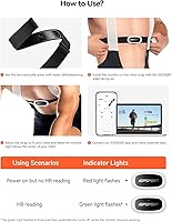 Vista 6 de iGPSPORT HR50 Cycling Sensor Chest Strap, IPX7 Waterproof Bluetooth ANT+ for Cycling Running Jogging Yoga Fitness