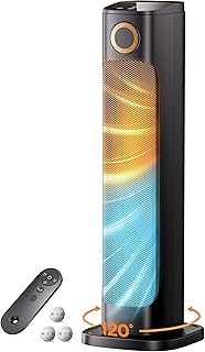 1500W Tower Infrared Heater & Fan Combo — Indoor/Outdoor Quiet Oscillating Space Heater with Remote & 15H Timer (Black)