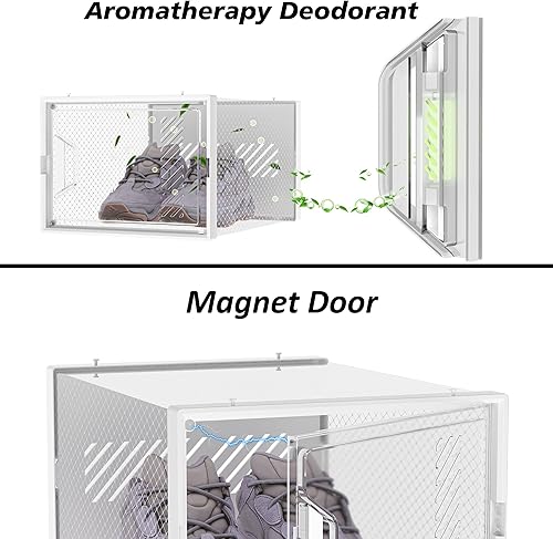 Miniatura 5 de Organizador de zapatos, paquete de 12 organizadores de zapatos para armario, cajas de zapatos apilables de plástico transparente, cajas