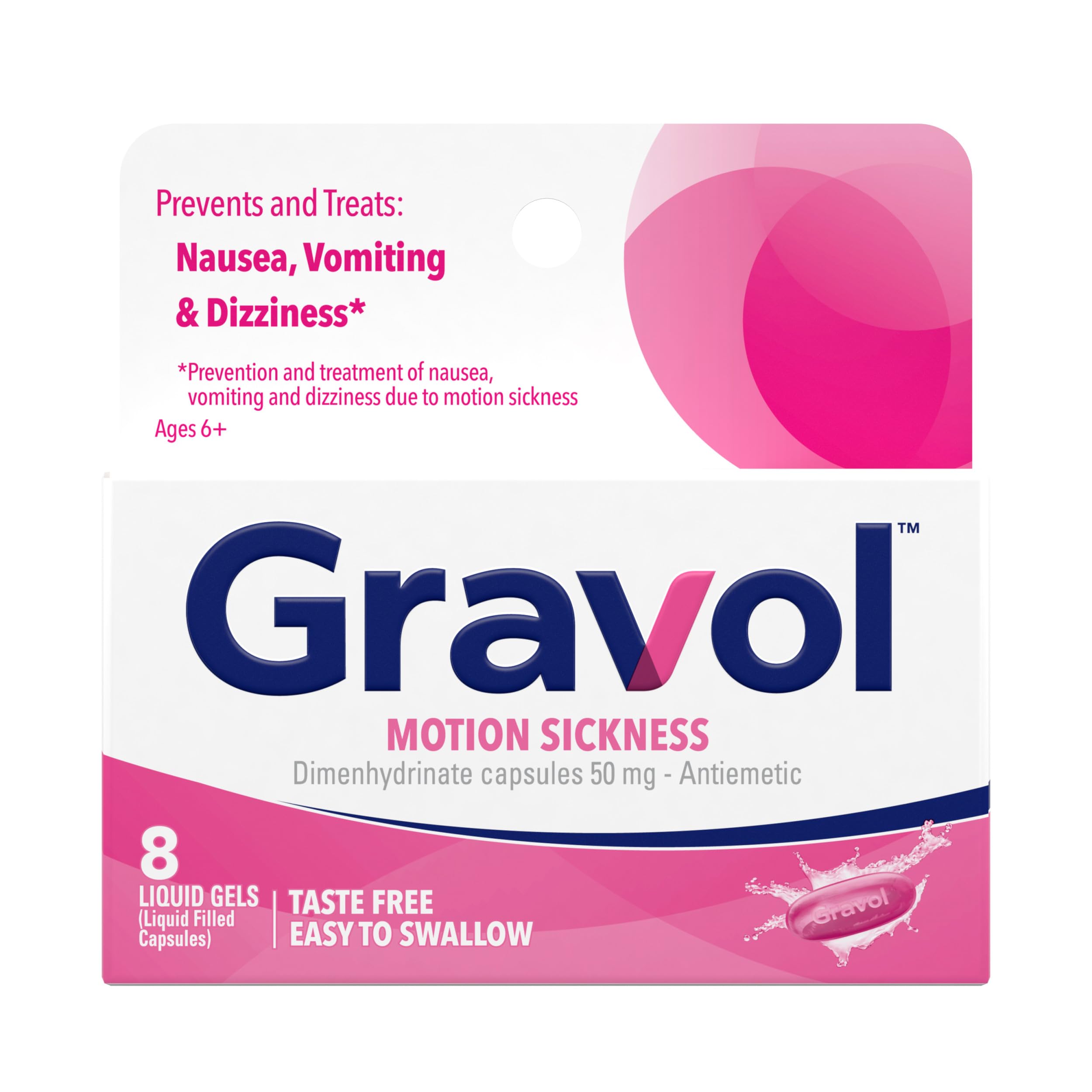 Sponsored Ad - Gravol Liquid Gels 50mg for Motion Sickness Prevention and Relief, 8ct