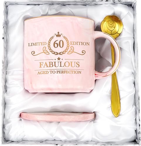 Cabtnca Regalos de 60 cumpleaños para mujeres, taza de edición limitada de 60, taza de cumpleaños de 60, ideas de regalo de cumpleaños 60, regalos