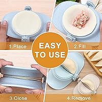 Vista 2 de Máquina de bolas de masa, empanada de paja de trigo, juego de moldes de prensa con cortador, molde de ravioli de mano para bolas de masa, empanadas