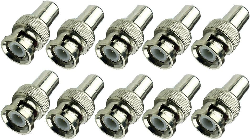 RCA Female Jack to BNC Male Plug Adapters Pack of 10