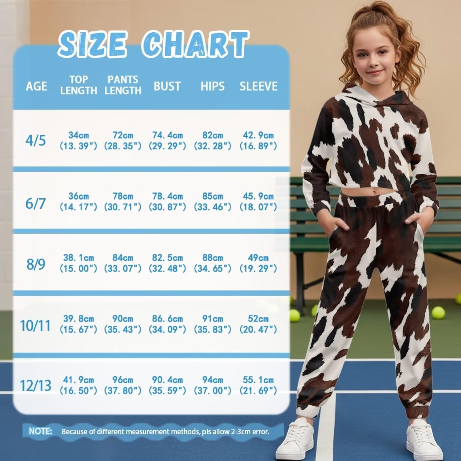 Dziewczęcy dres 2-częściowy pulower crop bluza z kapturem + spodnie dresowe dla dzieci sportowe zestawy joggersów ubrania preppy