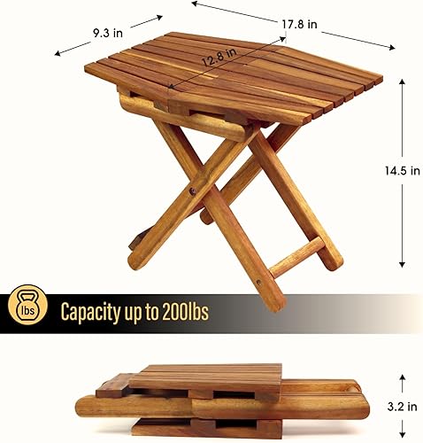 Miniatura 3 de Mesa de patio pequeña, mesa auxiliar plegable para exteriores, mesa auxiliar pequeña, mesa auxiliar, mesa auxiliar de café pequeña, mesa de madera
