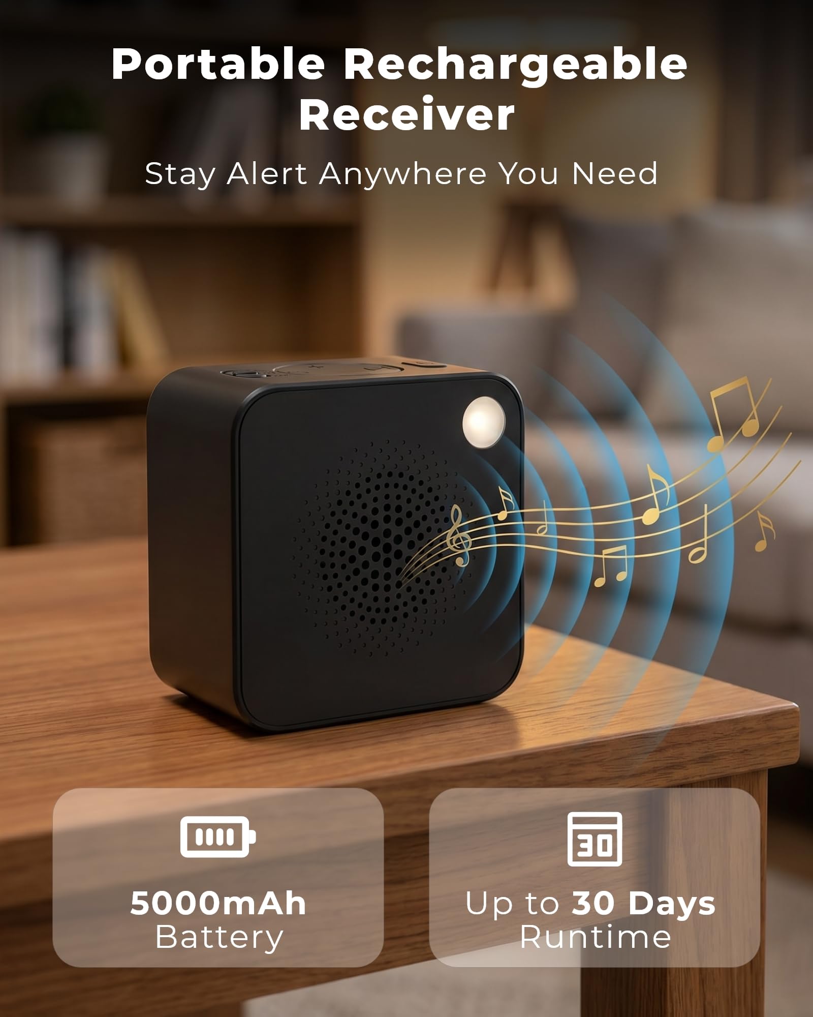 FULNIX Driveway Alarm - Solar Motion Sensor & Receiver -3