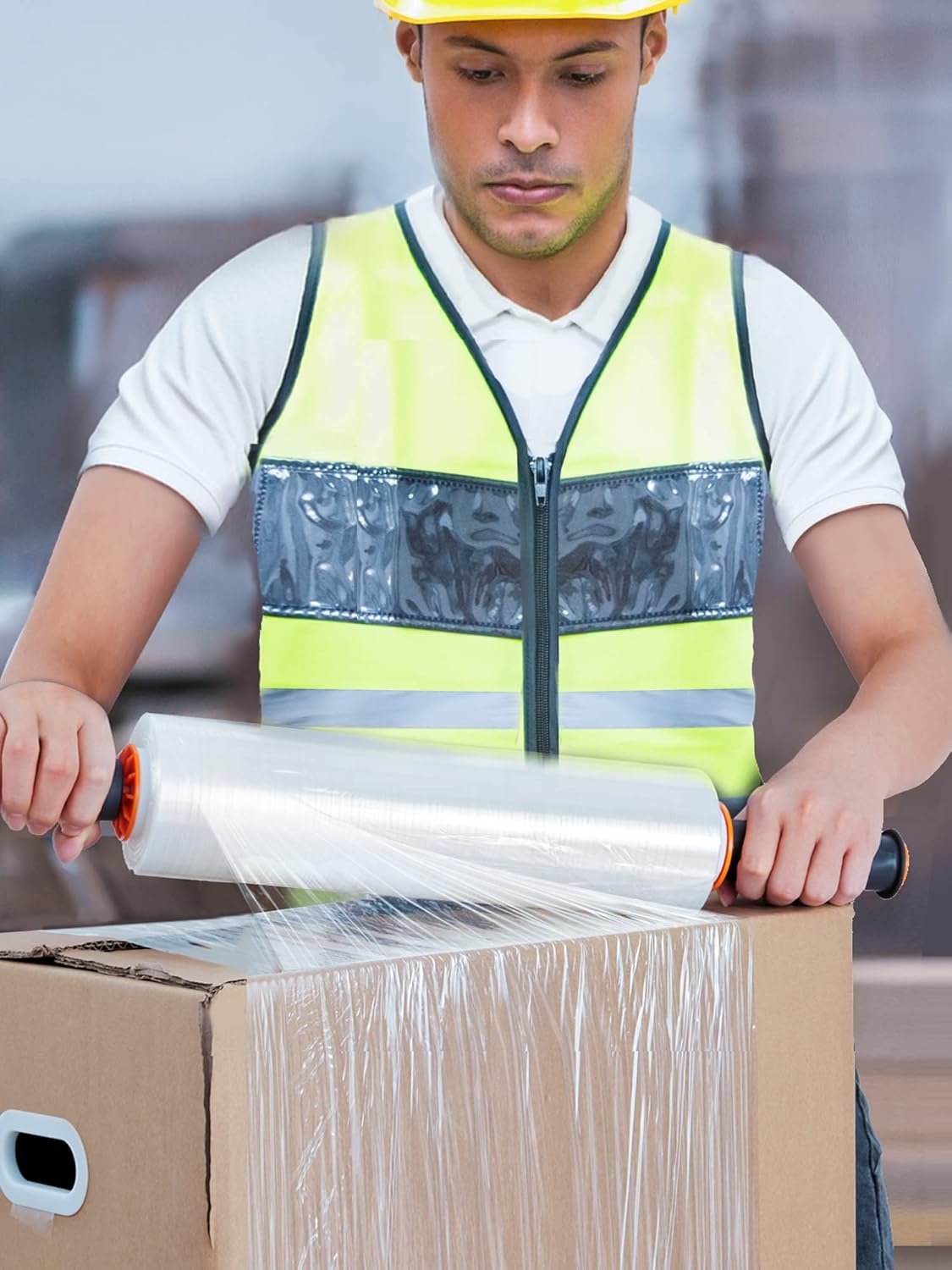 JARLINK 2 Pack Stretch Film, 15" x 1000ft Shrink Wrap for Pallet Wrap, Industrial Strength Stretch up to 650% Stretch with Handles, Self Adhering Packaging Heavy Duty Film for Moving, 68 Gauge, Clear : Office Products