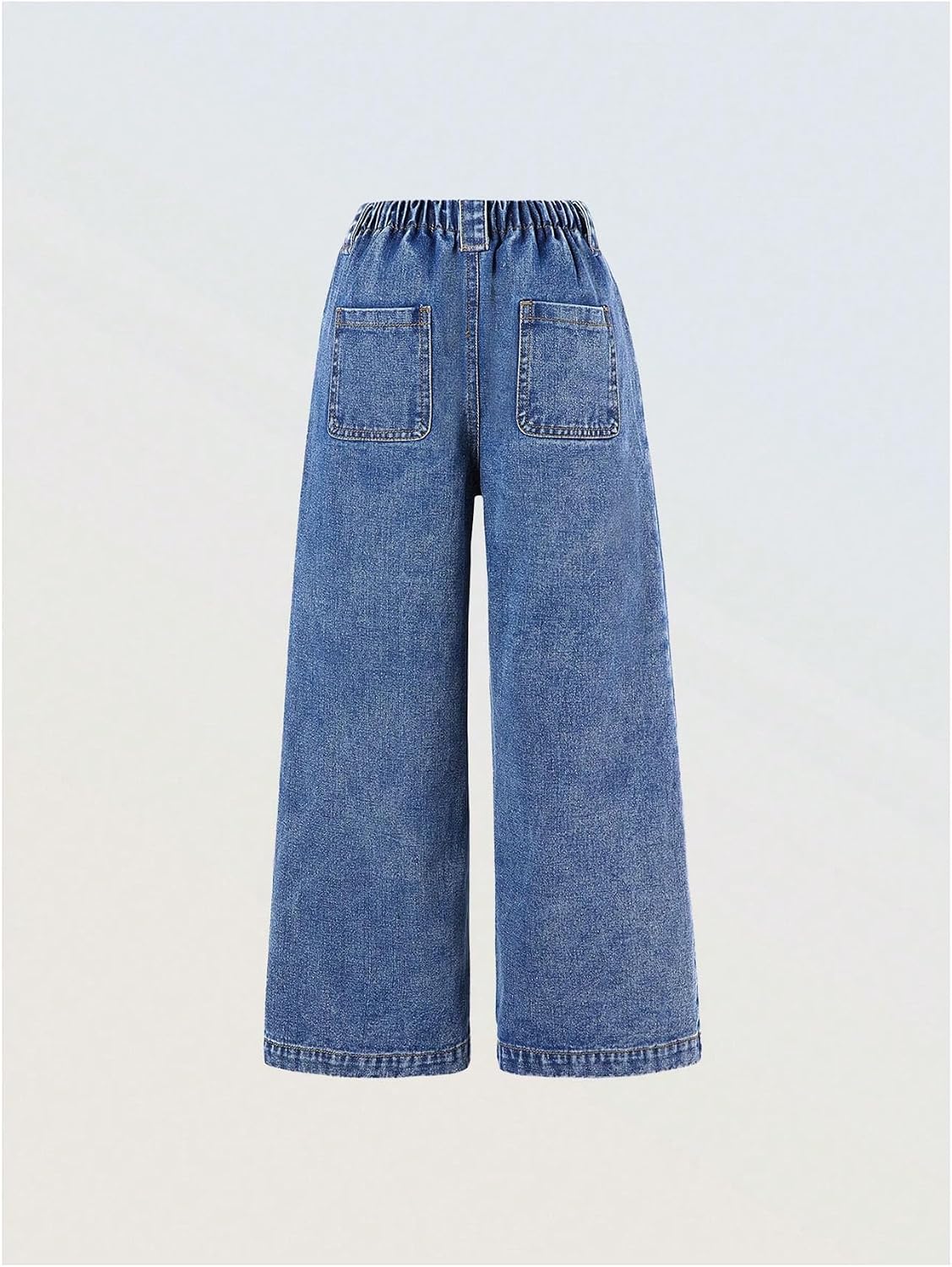 Floerns Girl's Casual Wide Leg Denim Pants Pleated High Waisted Vintage Baggy Jeans