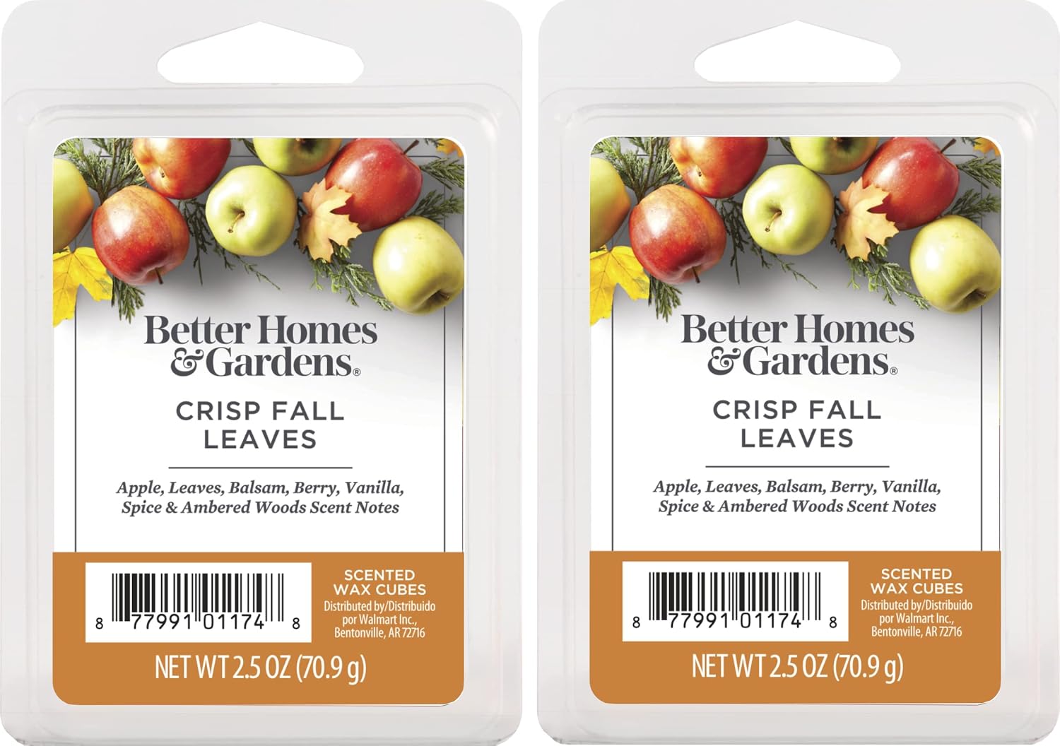 Better Homes and Gardens Scented Wax Cubes 2.5oz 2-Pack (Farm Apple Pumpkin)