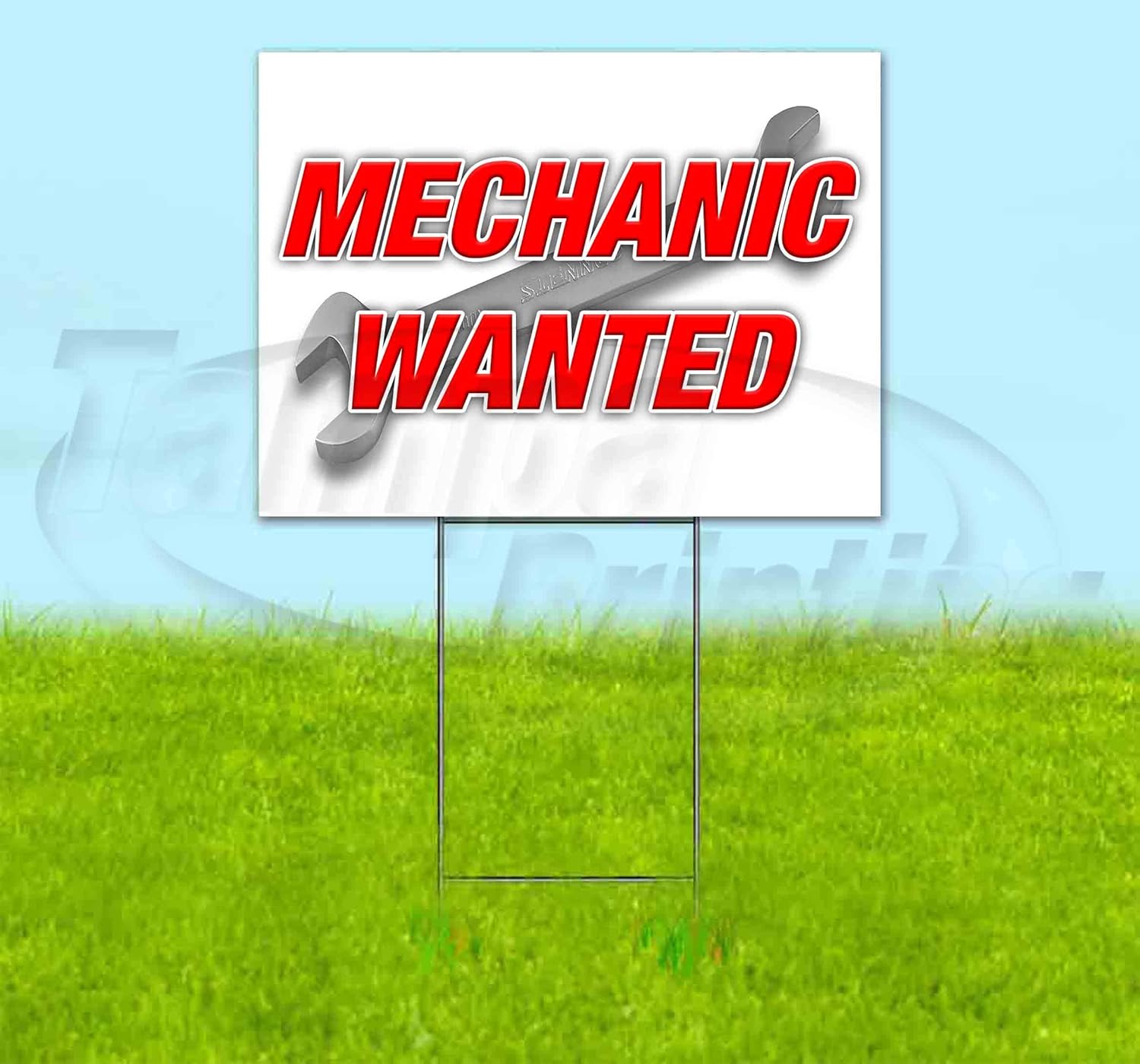 Mechanic Wanted Corrugated Plastic Yard Sign, Bandit, Lawn, Decorations, New, Advertising, USA (18"x24")