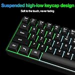 Fils RGB Le clavier de Membrance. 60 Pourcentage Mini Crémeux LED Clavier d'ordinateur .Petit Clicky ergonomique Teclado avec ABS Captures clés non remplaçables rétroéclairées. (Caisse blanche) + Casquettes grises)