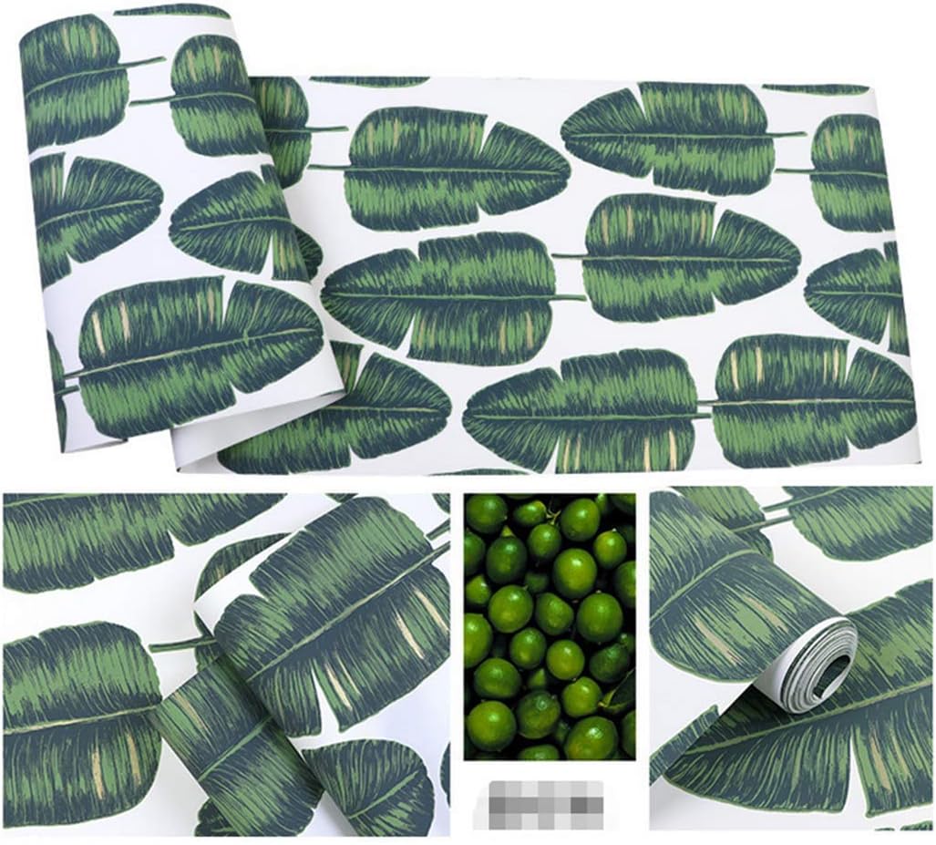 Dwind ビニール 接着剤不要 3d トロピカル ヤシの葉 壁紙 8インチ X 31フィート バナナリーフ壁紙 壁画 ホーム キッチン バスルーム 装飾 幸せなふたりに贈る結婚祝い