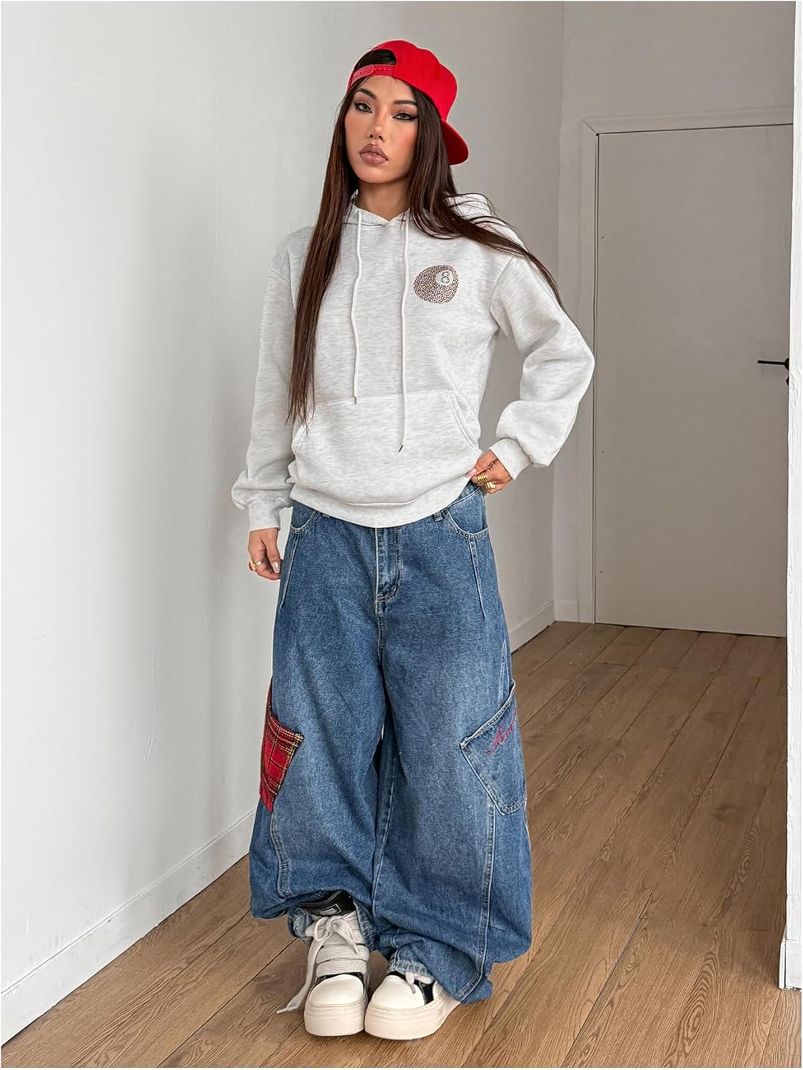 Women's Leopard Letter Graphic Hoodie Long Sleeve Hooded Sweatshirts Thermal Pullovers Tops - Image 5