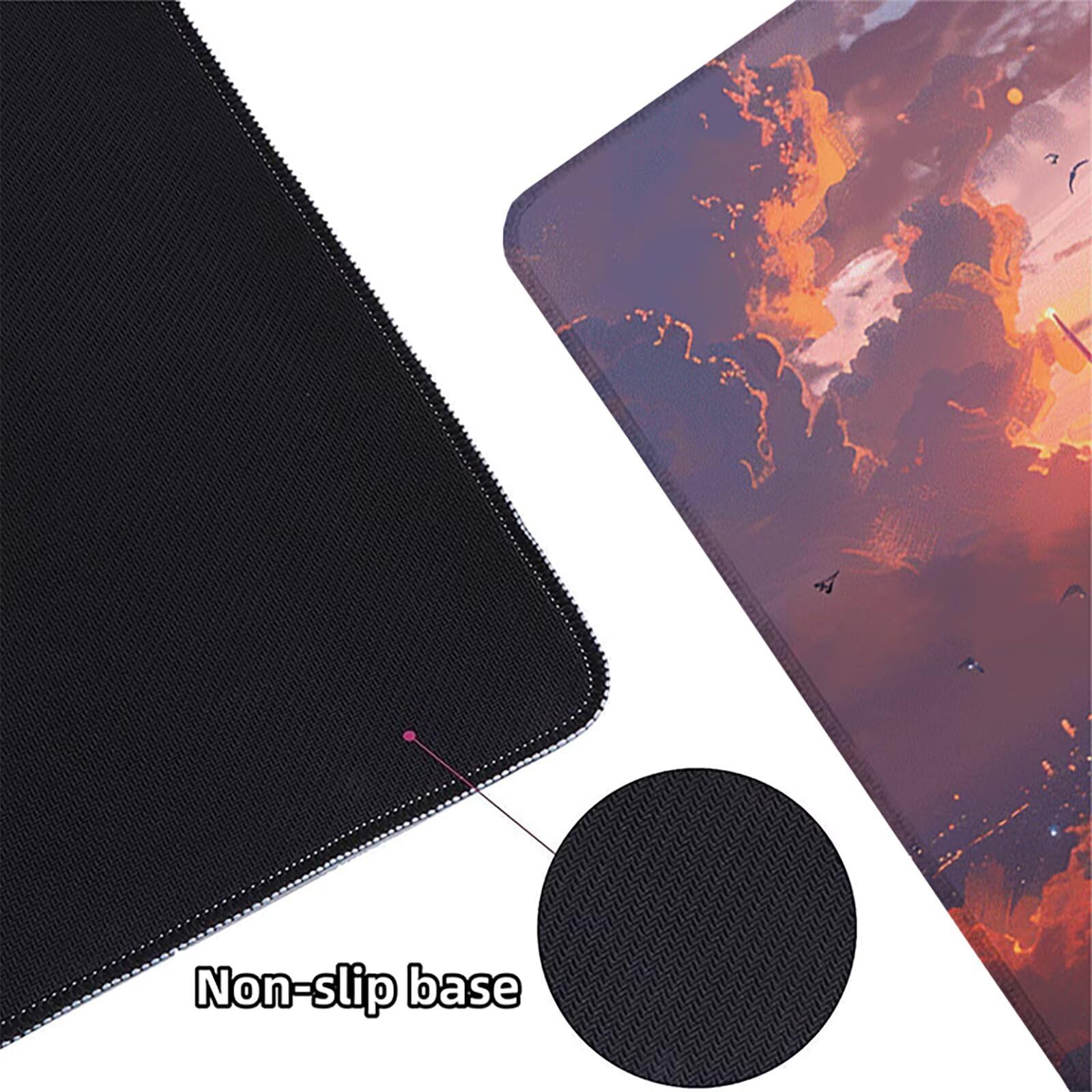 Aereo Tappetino Mouse XXL 1200x600mm Tappetino Mouse Giallo Gomma Antiscivolo Sottomano Scrivania, Migliora Precisione e Velocità Mouse Pad per Ufficio Gaming Accessori Scrivania, Regalo Uomo, H-H
