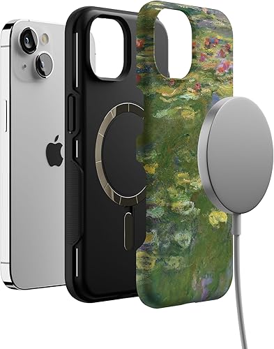 Vista 618 de Casely Funda para iPhone 13 Compatible con MagSafe Color Splash de medianoche Funda retro abstracta Color de medianoche Splash Abstracto