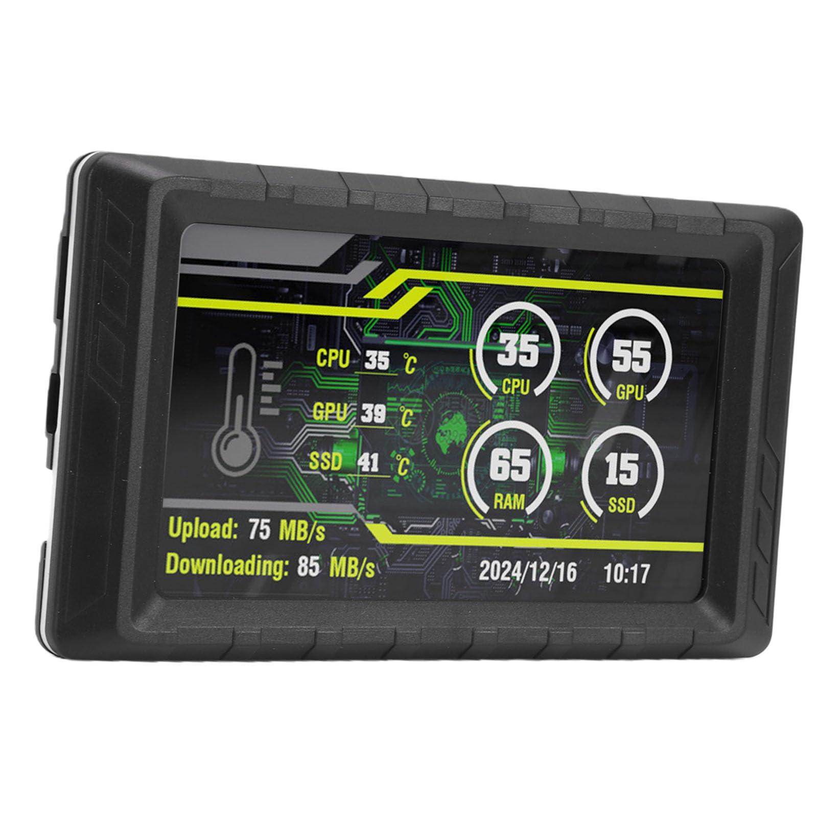 Topiky 5-calowy Wyświetlacz LCD z Dynamicznymi Motywami Wideo do Monitorowania Pamięci Temperatury Procesora GPU Komputera (BLACK)