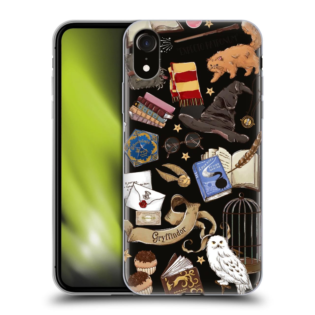 Head Case Designs Officially Licensed Harry Potter Hogwarts Pattern 2 Deathly Hallows XXXVII Gel Case [Military Grade Protection] Compatible with